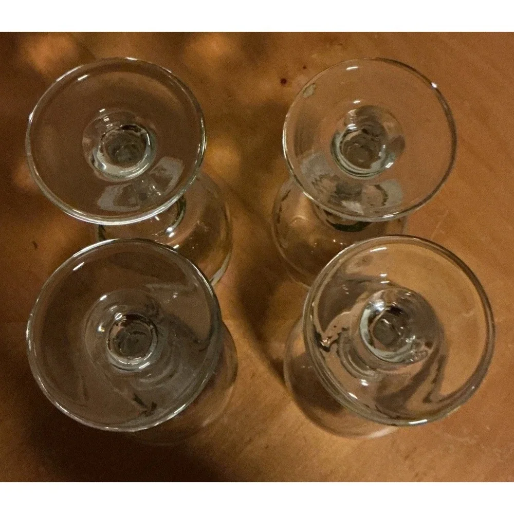 Libbey  Christmas Wine‎ Glass Winter Snow Scene Set Of 4 Vintage-